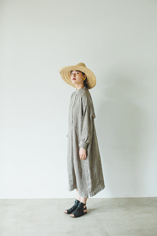 亚麻条纹连衣裙(womens)