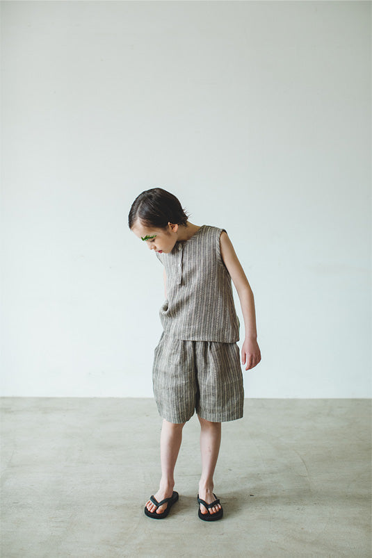 Linen Stripe Shorts