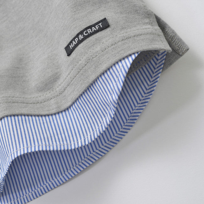 UVカットレイヤード風Tシャツ グレー色