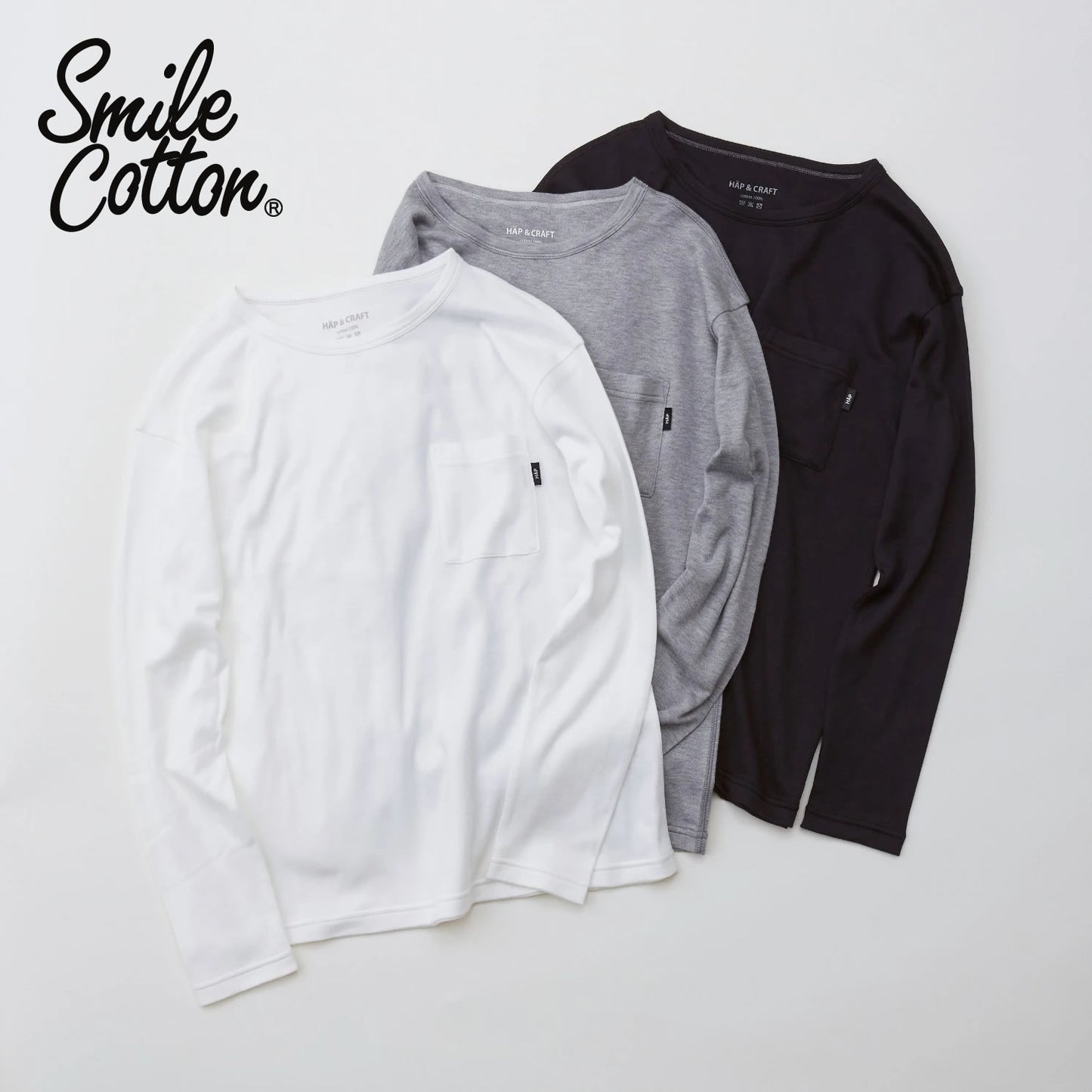 Ladies' SmileCotton スムースロングスリーブプルオーバー カラーバリエーション