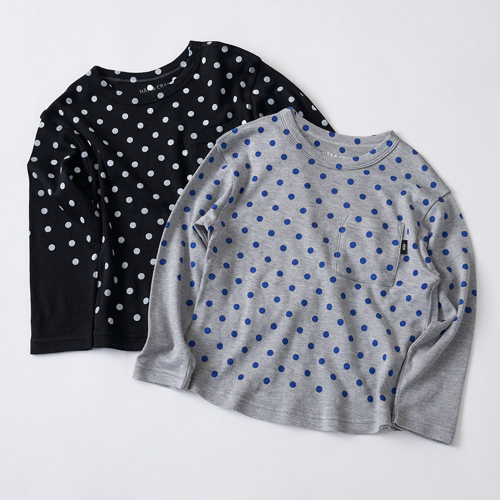 dot print long sleeve pullover