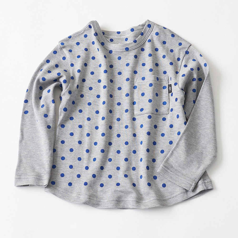 dot print long sleeve pullover