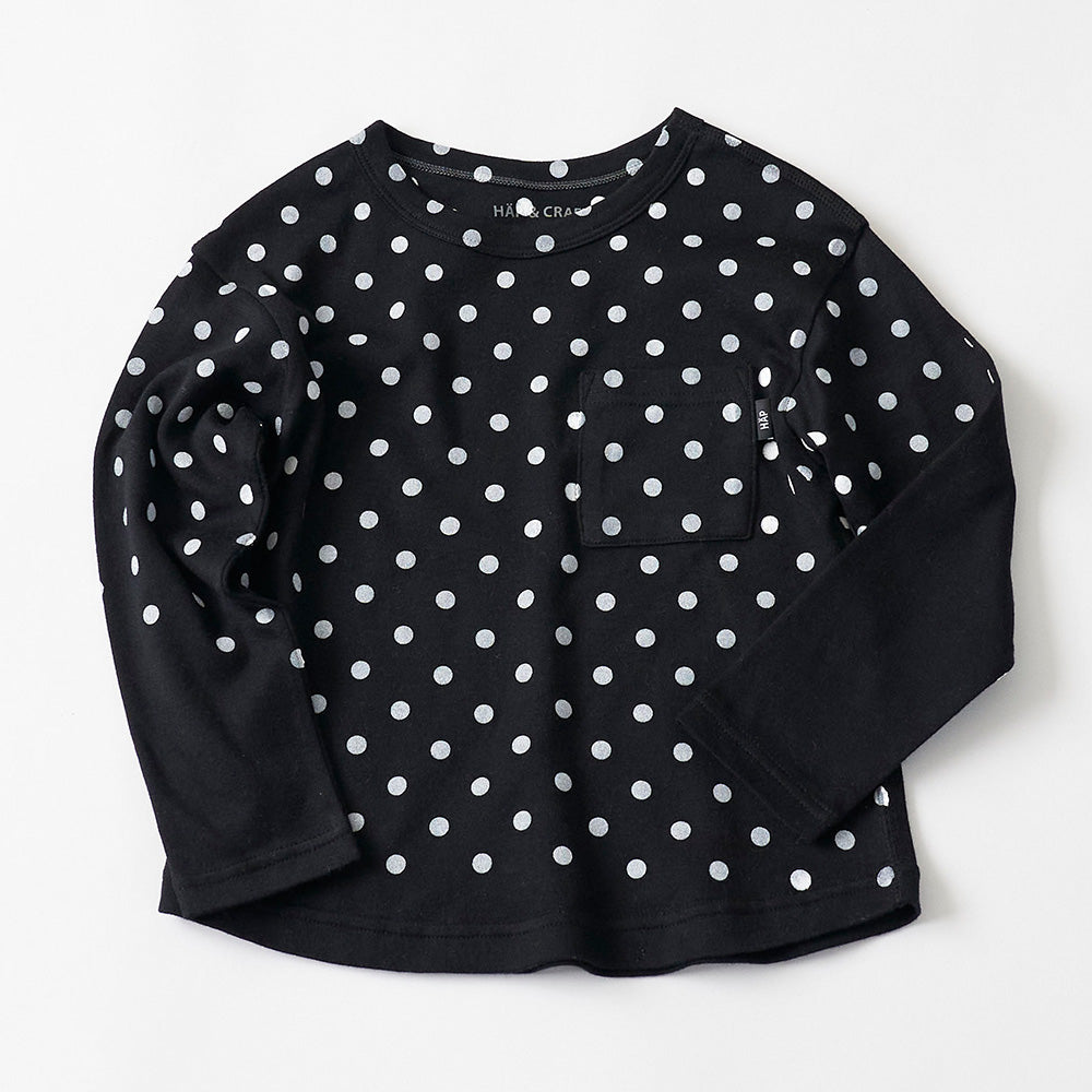 dot print long sleeve pullover