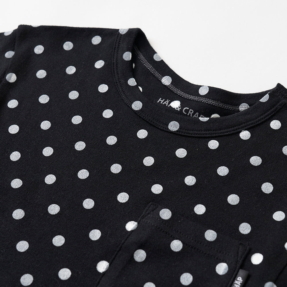 dot print long sleeve pullover