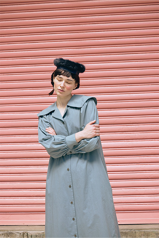 オリジナル千鳥柄ビッグカラーワンピース（womens）