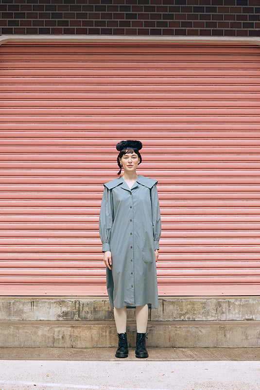 オリジナル千鳥柄ビッグカラーワンピース（womens）