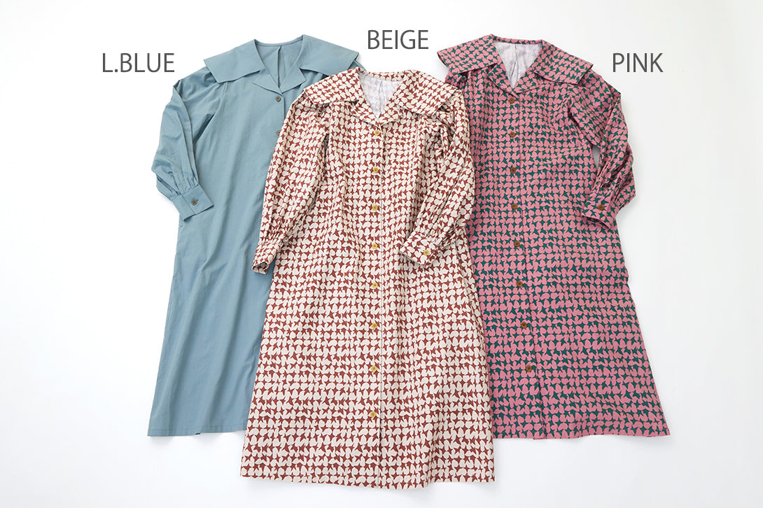 オリジナル千鳥柄ビッグカラーワンピース（womens）