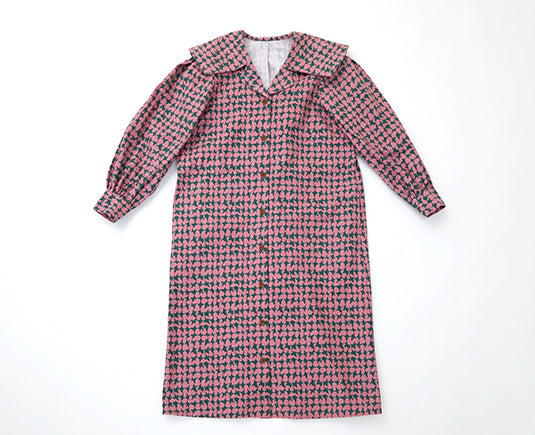 オリジナル千鳥柄ビッグカラーワンピース（womens）