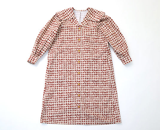 オリジナル千鳥柄ビッグカラーワンピース（womens）