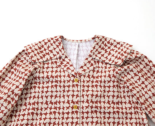 オリジナル千鳥柄ビッグカラーワンピース（womens）
